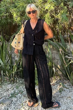 alys vest - black broderie