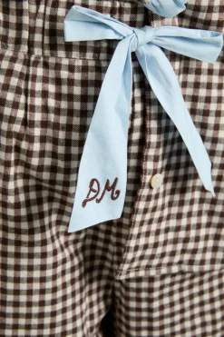 antonia pj set- brown gingham