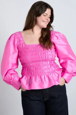 ariana blouse - pink taffeta