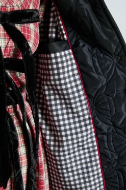 aubrey quilted coat- black bows