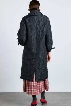 aubrey quilted coat- black bows