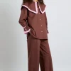 barbara pj set- brown u0026 pink