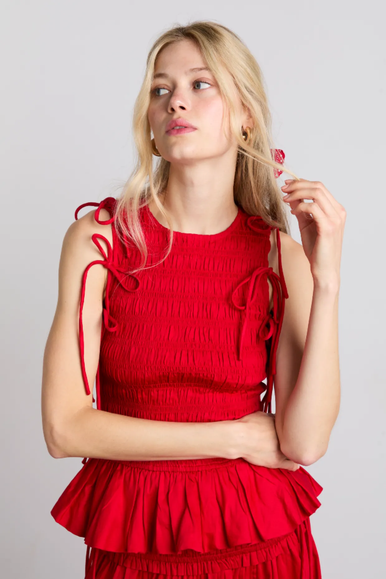 becca multi-way blouse - cherry