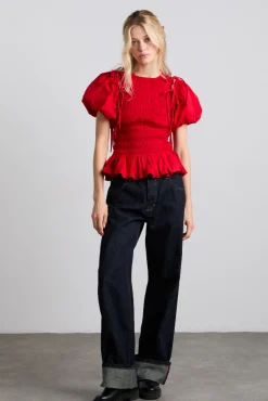 becca multi-way blouse - cherry