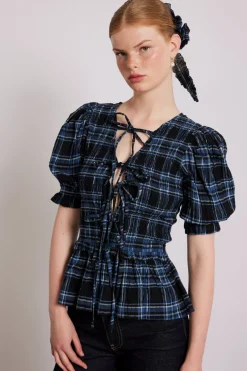 bluebelle blouse - navy check