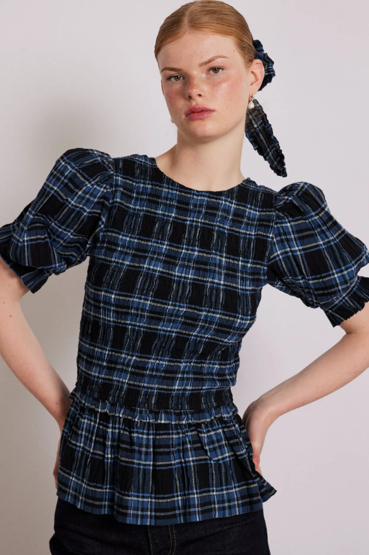 bluebelle blouse - navy check