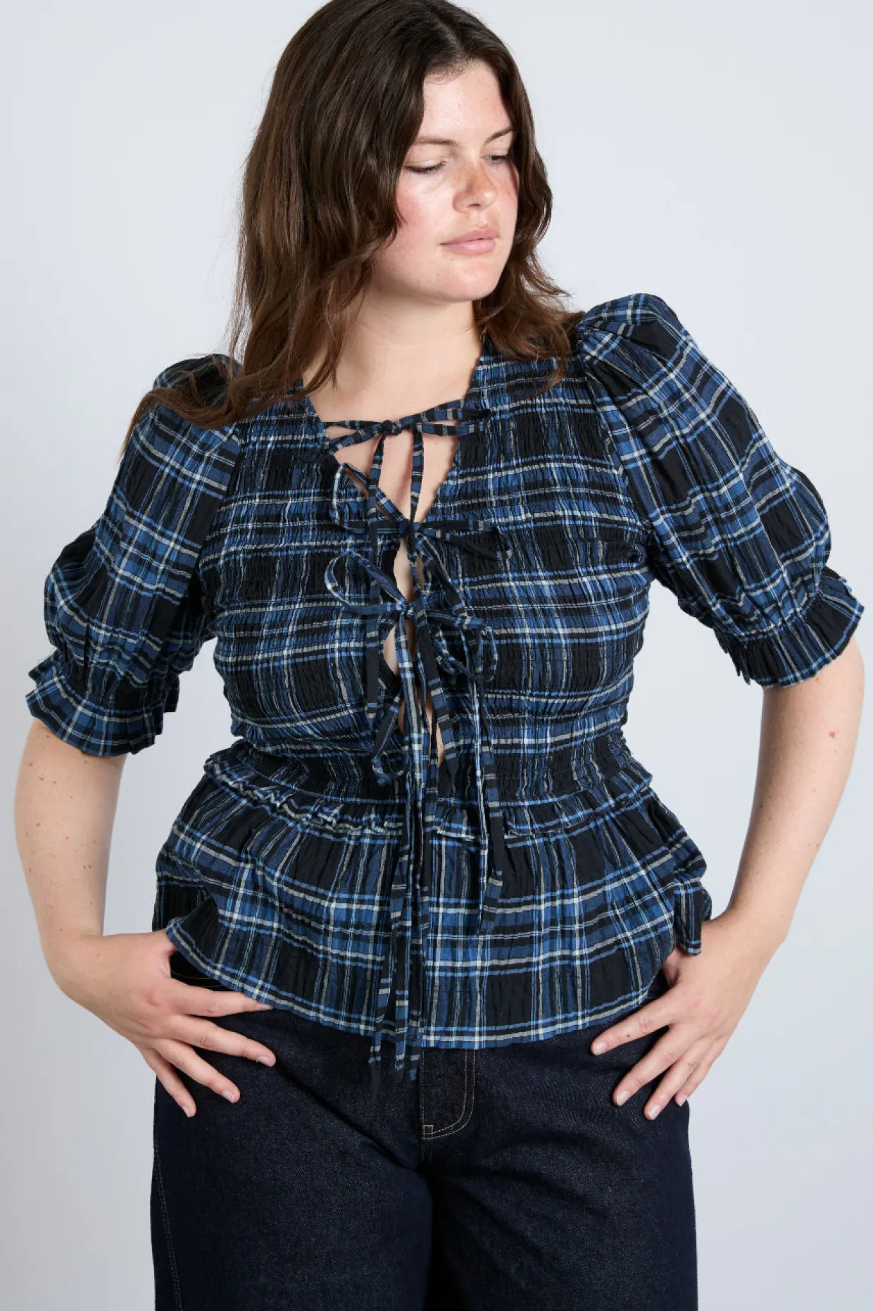 bluebelle blouse - navy check