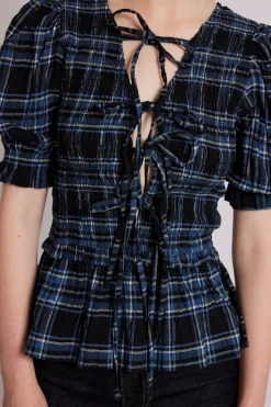 bluebelle blouse - navy check