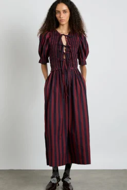 bluebelle midi dress - red/navy