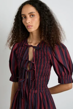bluebelle midi dress - red/navy