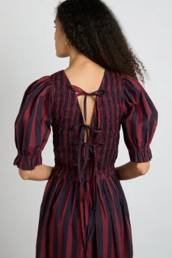 bluebelle midi dress - red/navy
