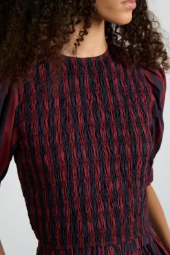 bluebelle midi dress - red/navy