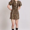 Bluebelle shirred mini dress - leopard