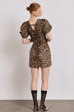 Bluebelle shirred mini dress - leopard