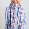bonnie check scarf in responsible wool