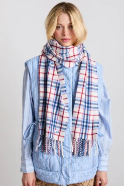 bonnie check scarf in responsible wool