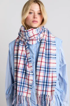 bonnie check scarf in responsible wool