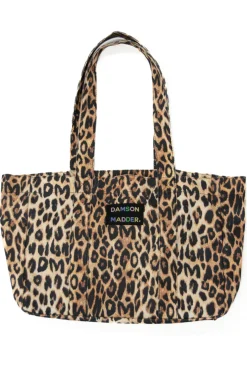 canvas leopard tote bag