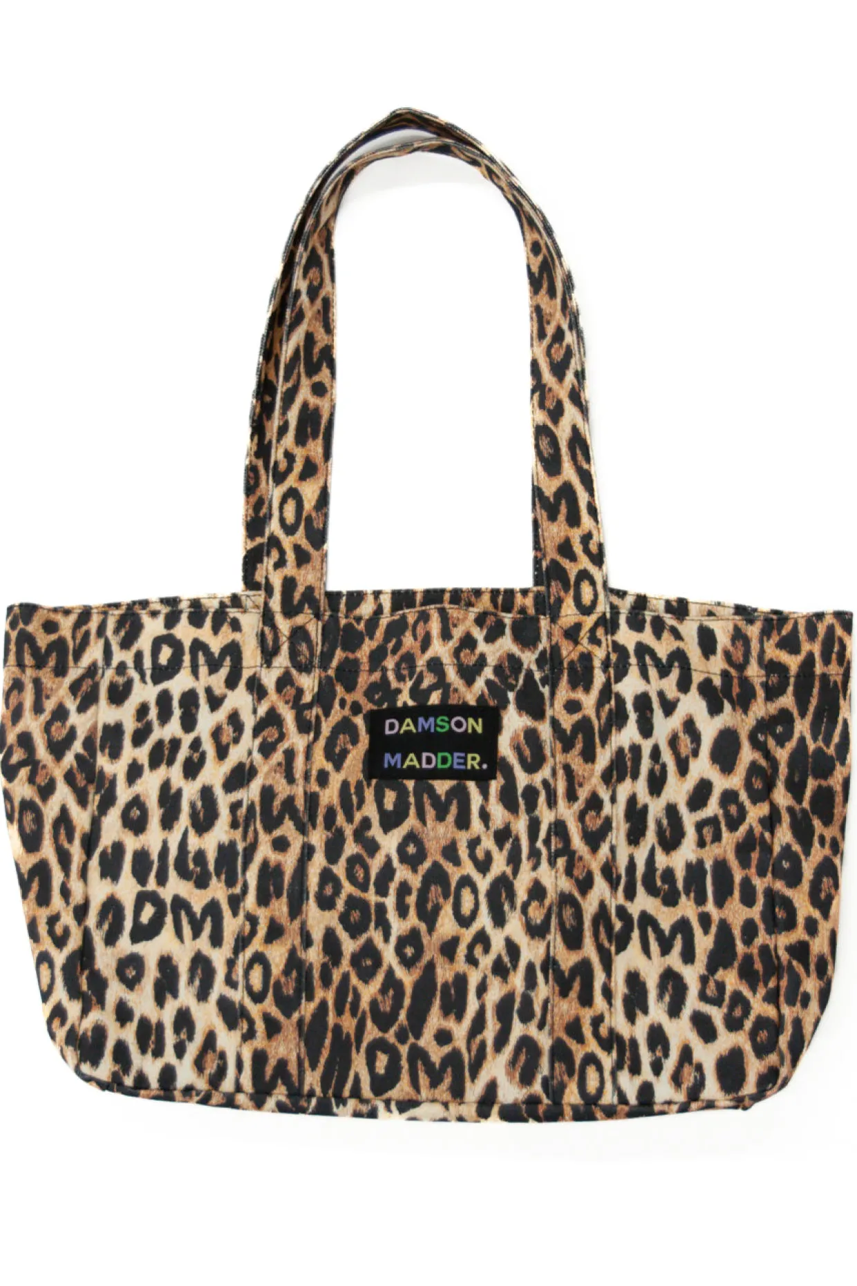 canvas leopard tote bag