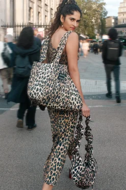 canvas leopard tote bag