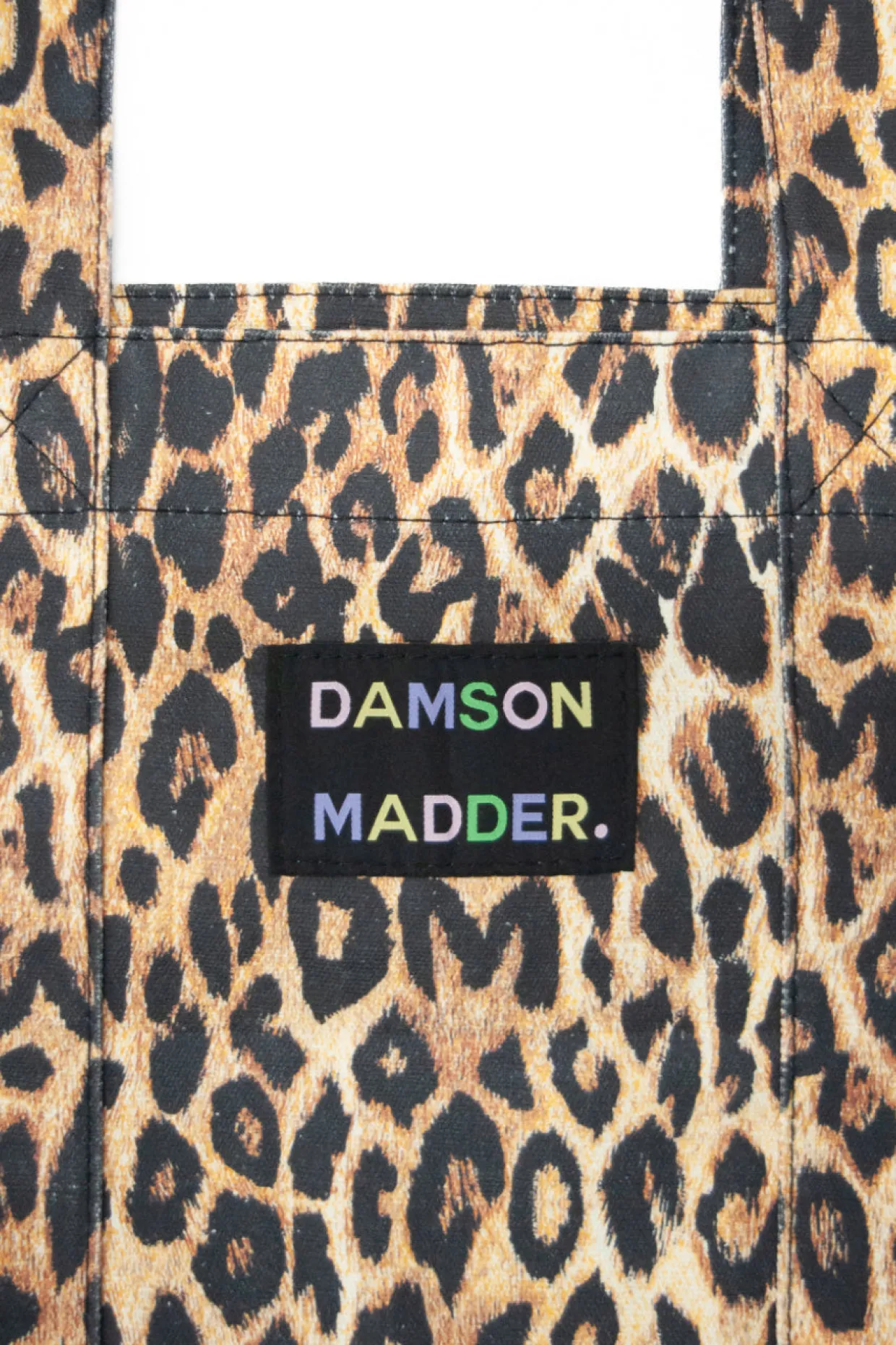 canvas leopard tote bag