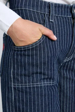 cargo jeans - navy pinstripe