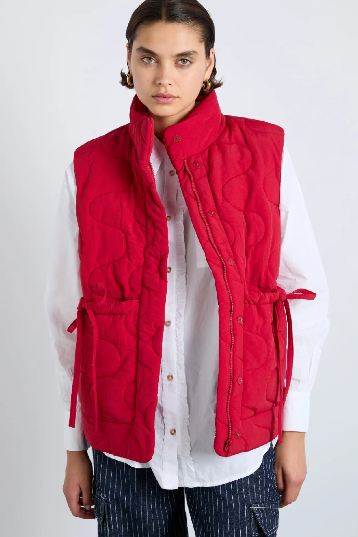 celeste gilet - chilli red