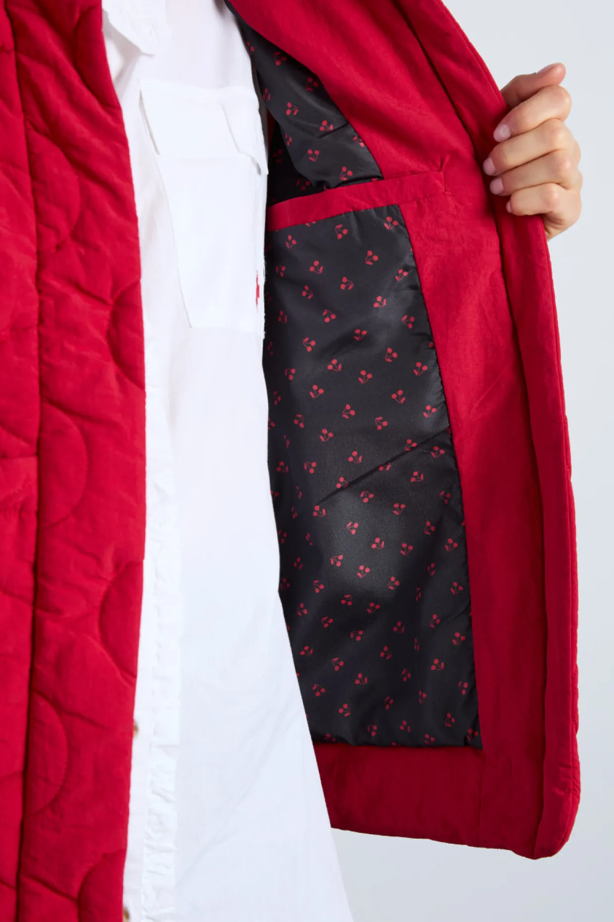 celeste gilet - chilli red