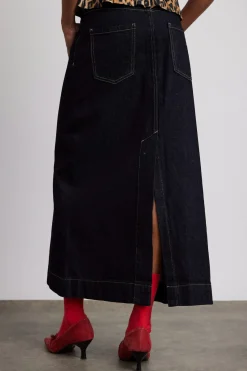 charley denim skirt - dark indigo
