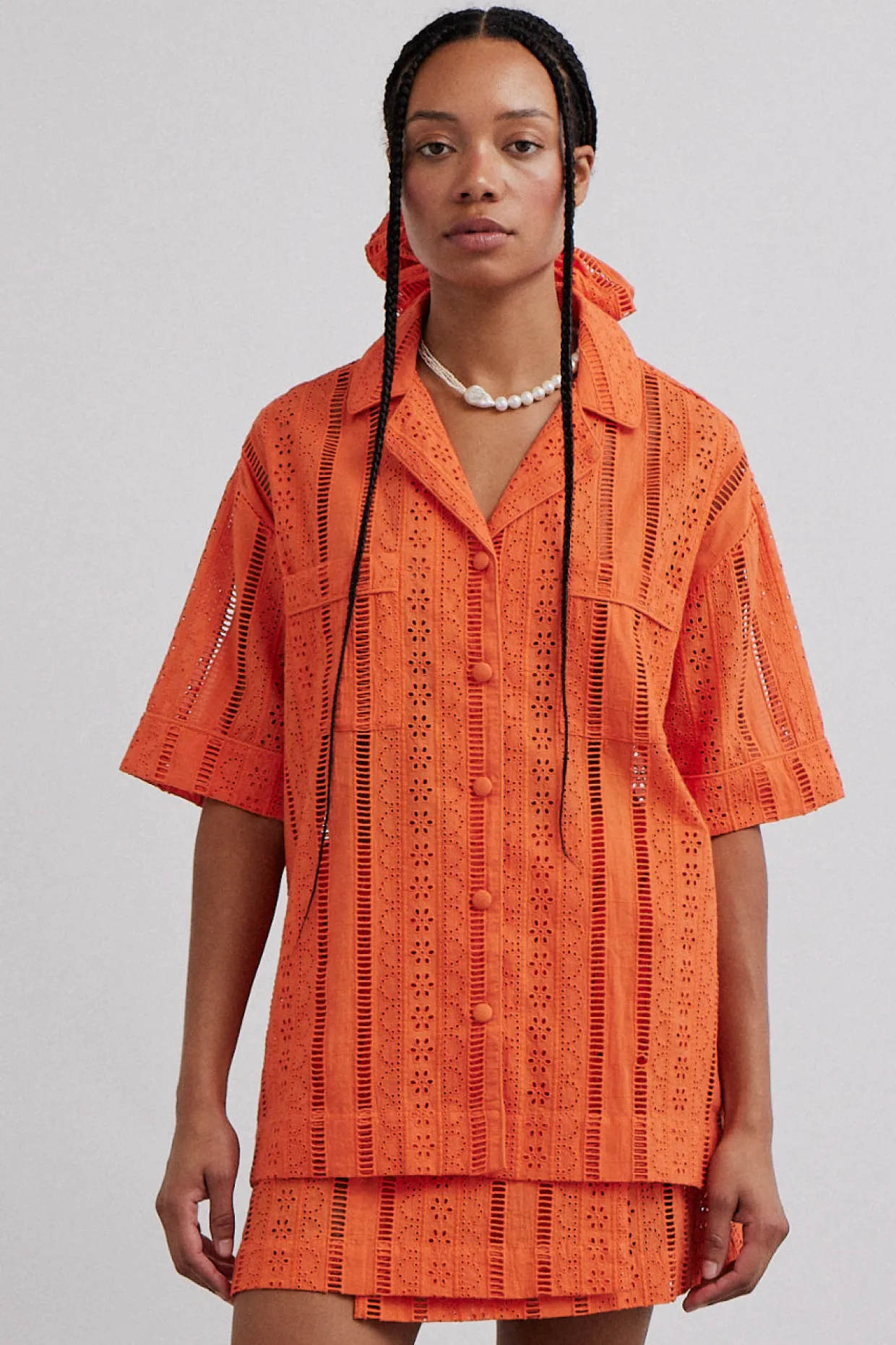 chlo shirt - orange broderie
