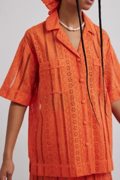 chlo shirt - orange broderie