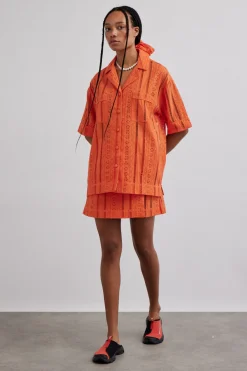 chlo shirt - orange broderie