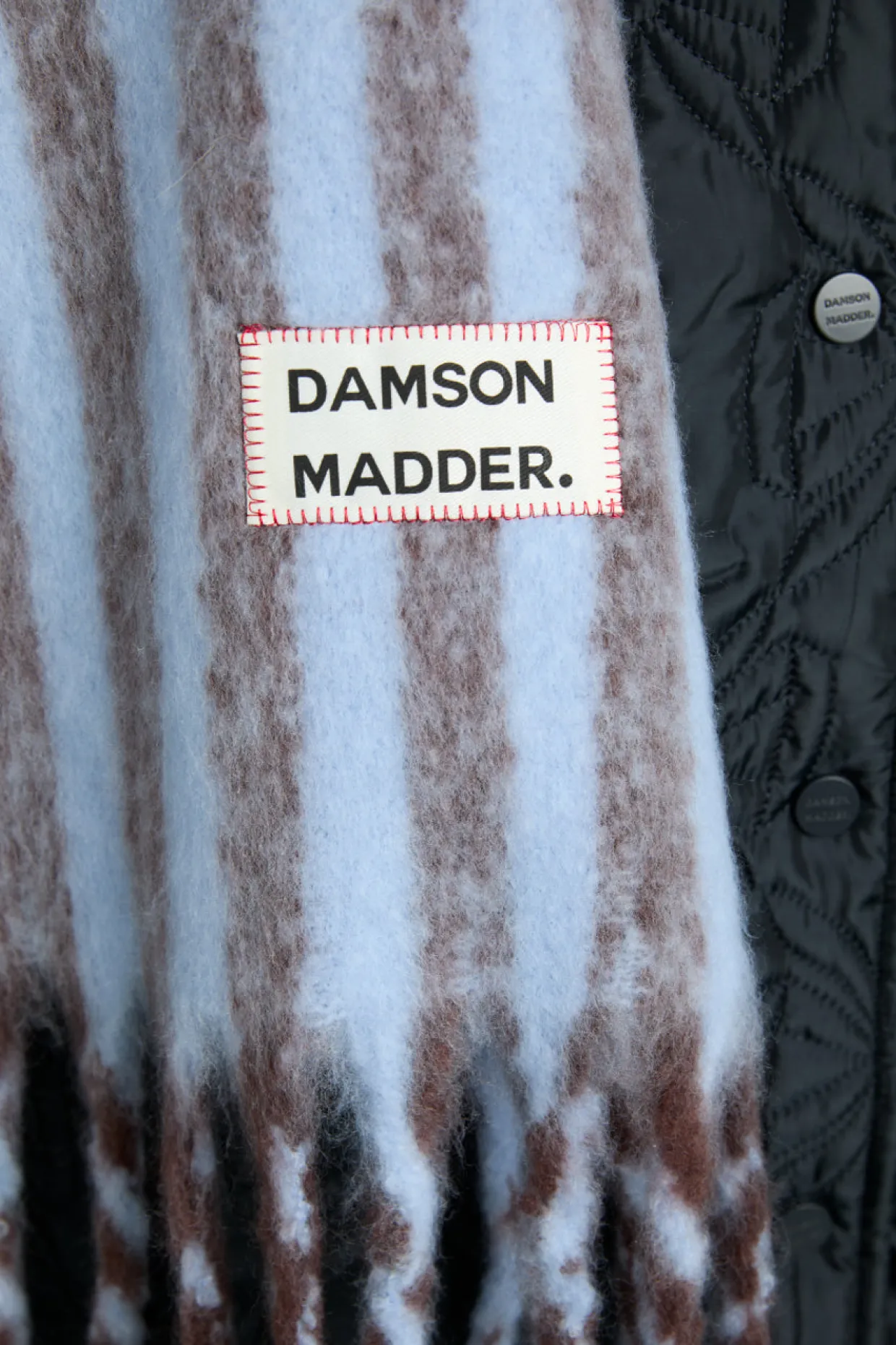 chocolate u0026 baby blue fluffy stripe scarf