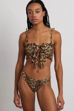 classic shirred bikini bottom - leopard