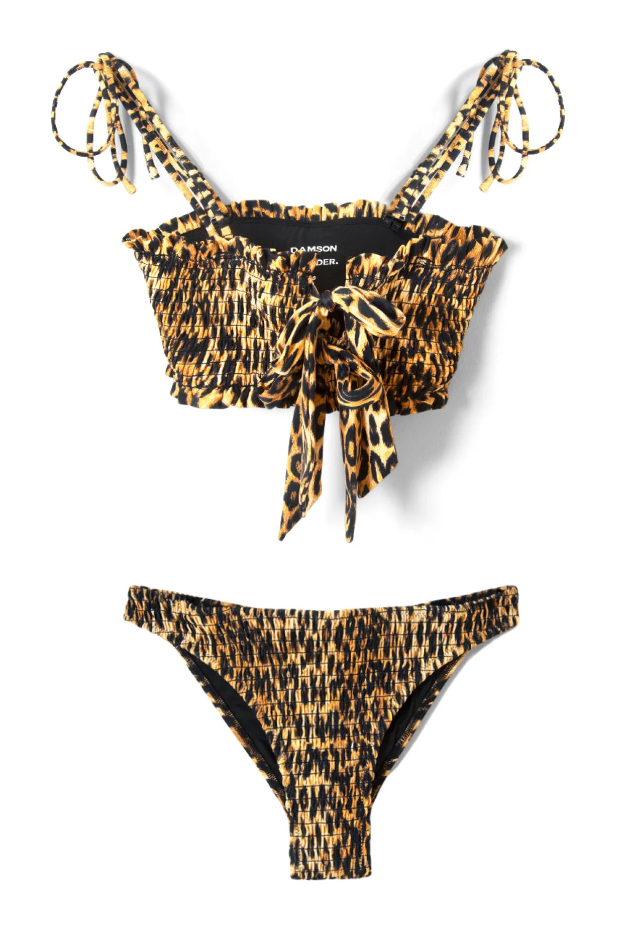 classic shirred bikini bottom - leopard