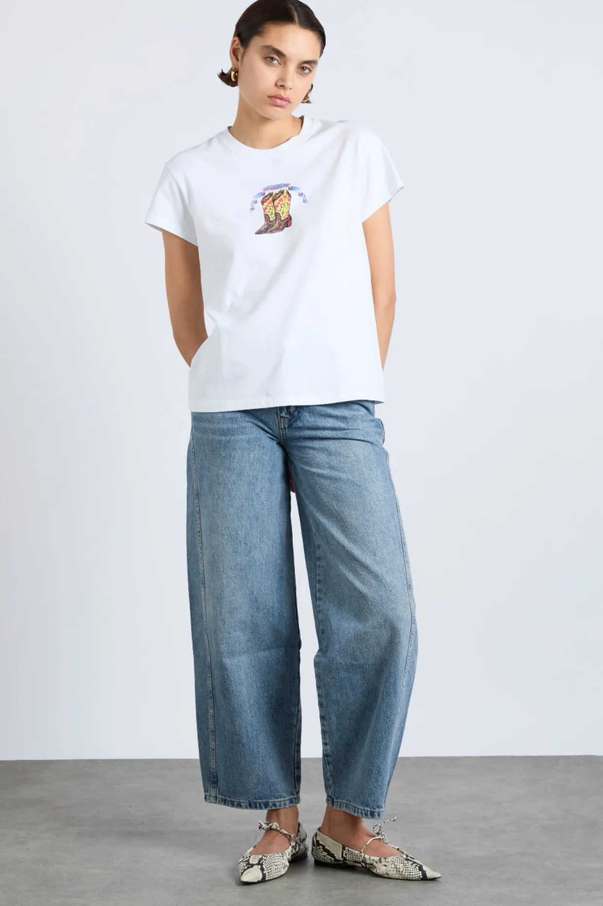 cowboy boot shrunken tee