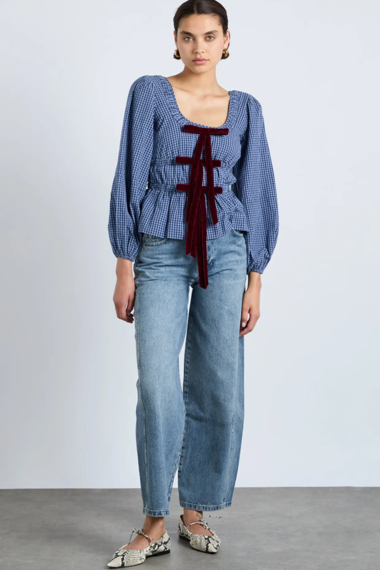 dakota blouse - blue check