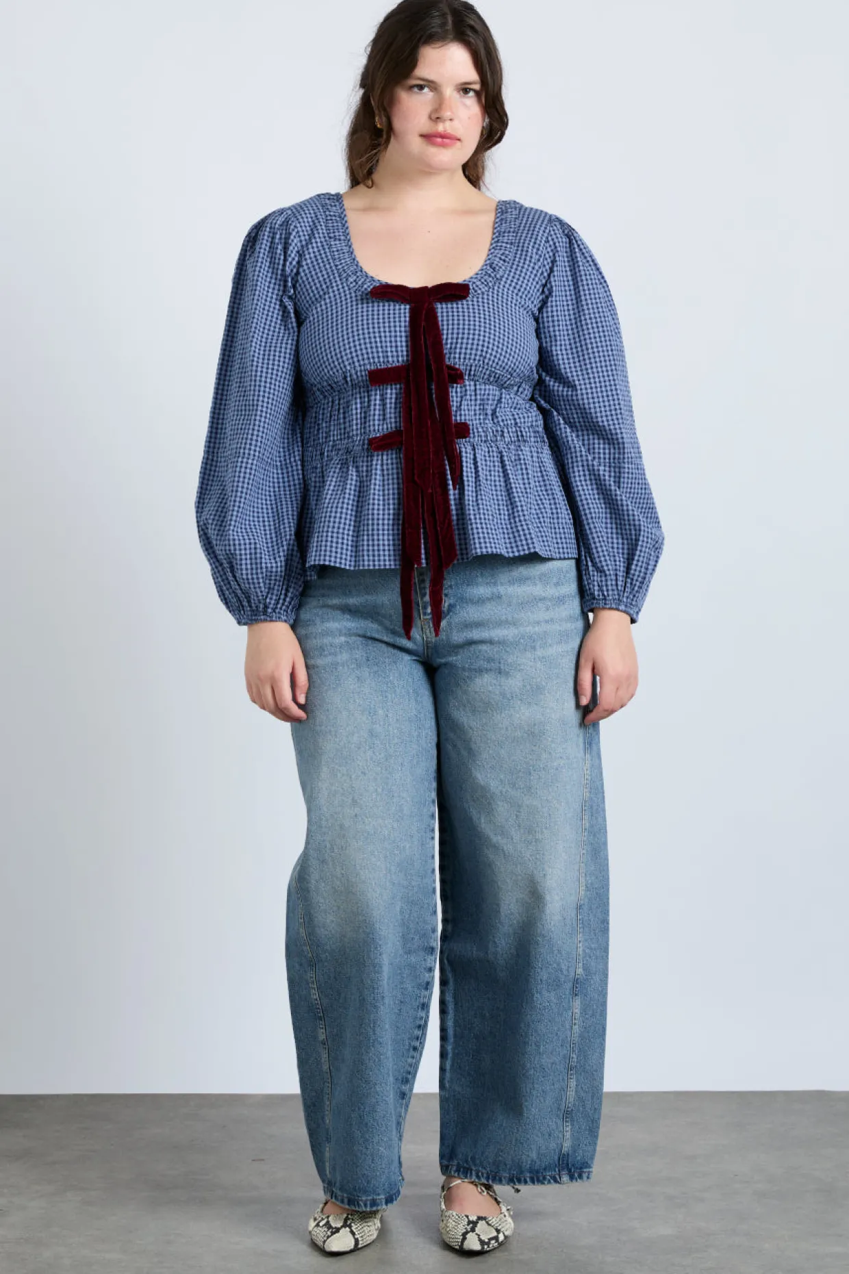dakota blouse - blue check