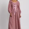 dakota bow midi dress - red gingham