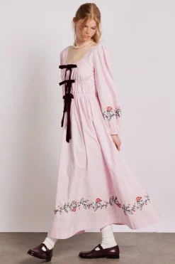 dakota dress - pink embroidery