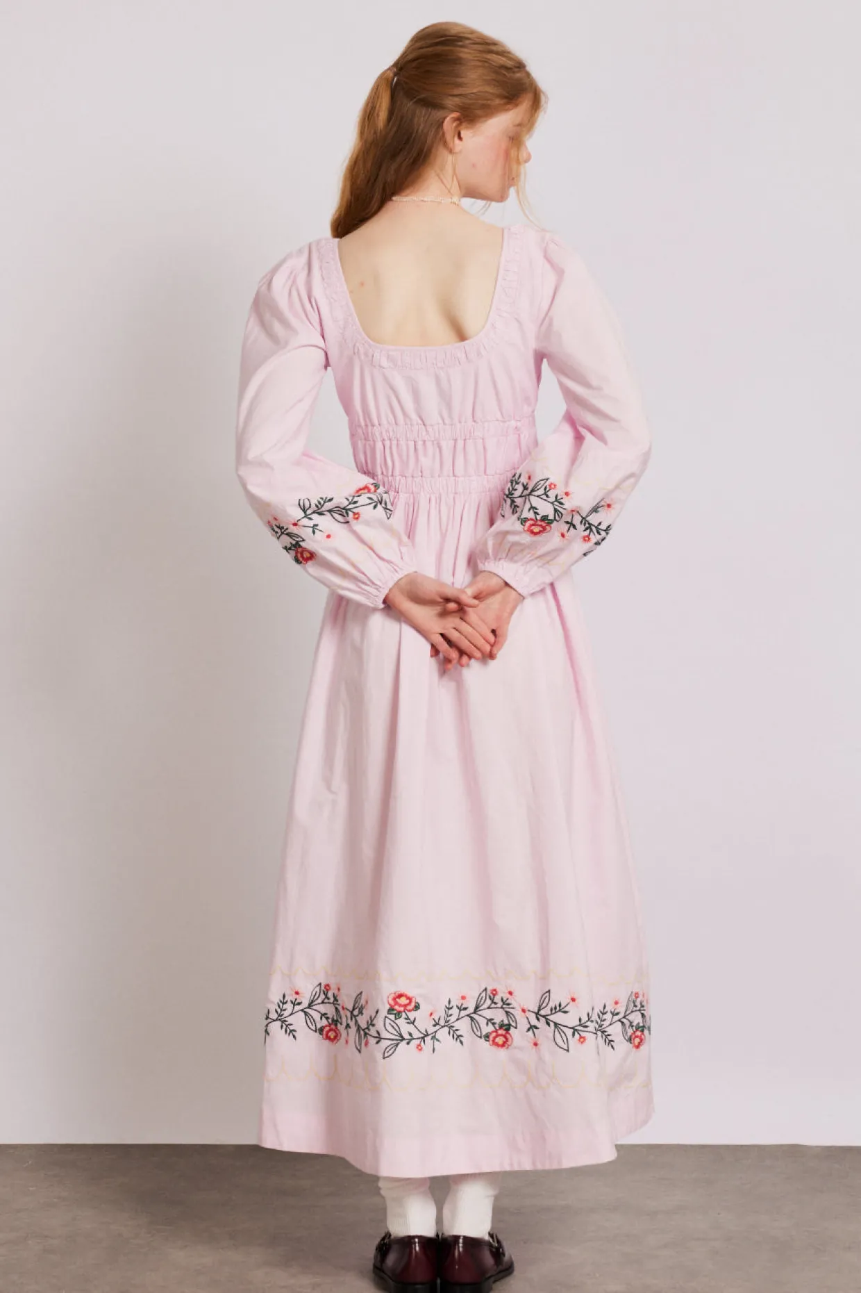 dakota dress - pink embroidery
