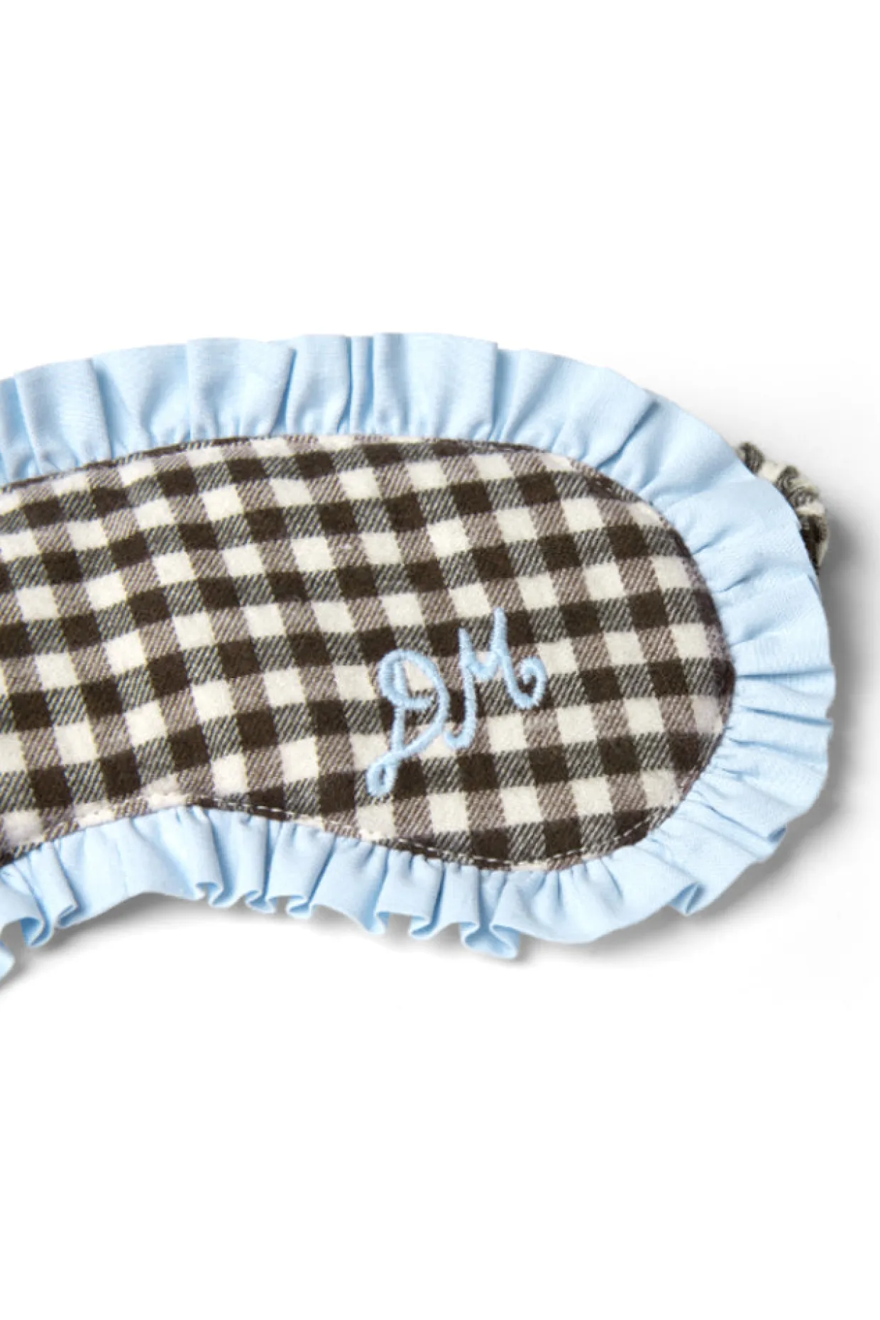 damson pj eye mask - brown gingham