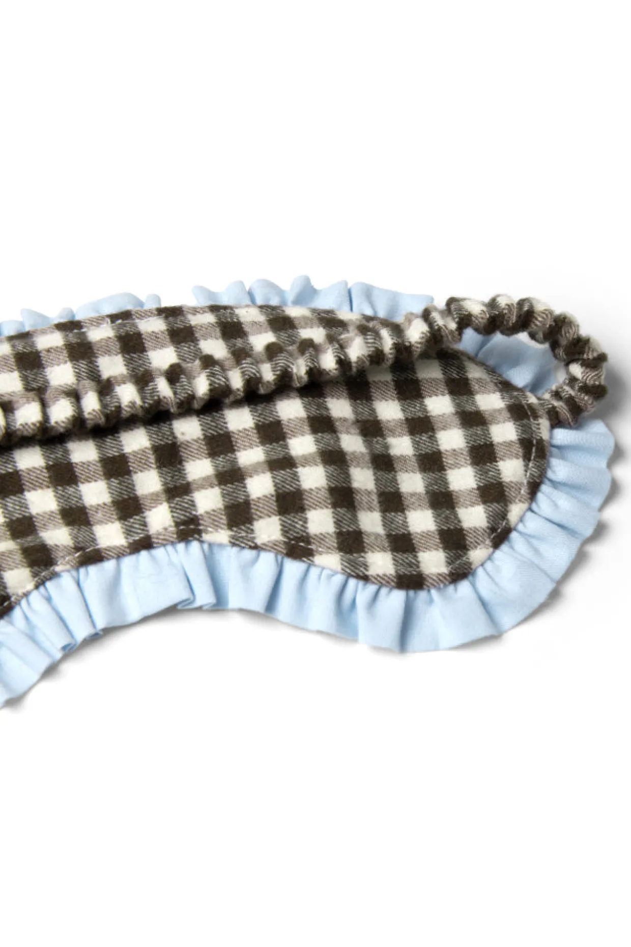 damson pj eye mask - brown gingham