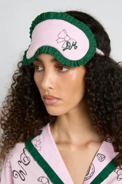 damson pj eye mask - pink symbols