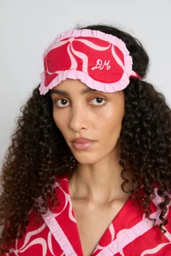 damson pj eye mask - red bows