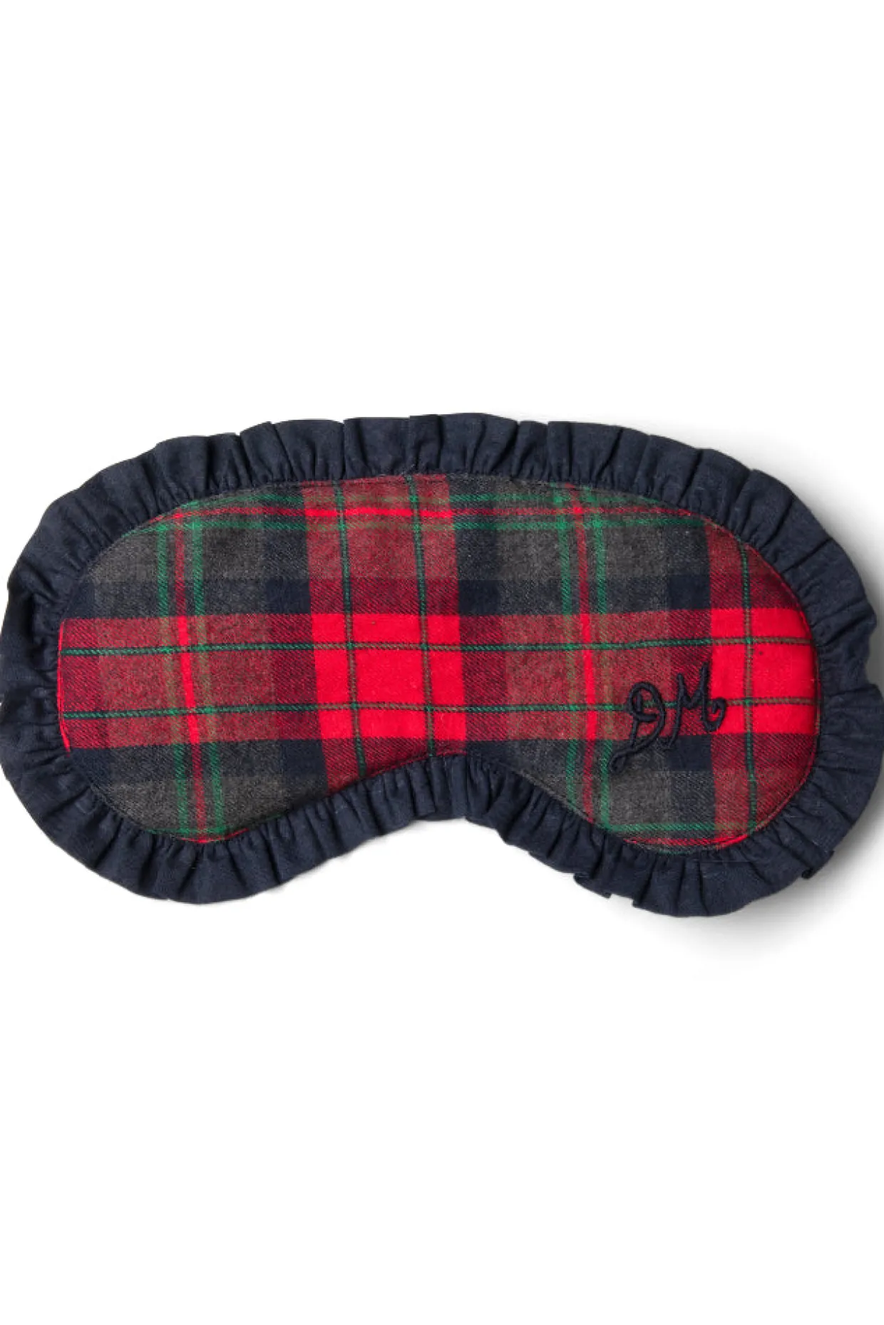 damson pj eye mask - red tartan