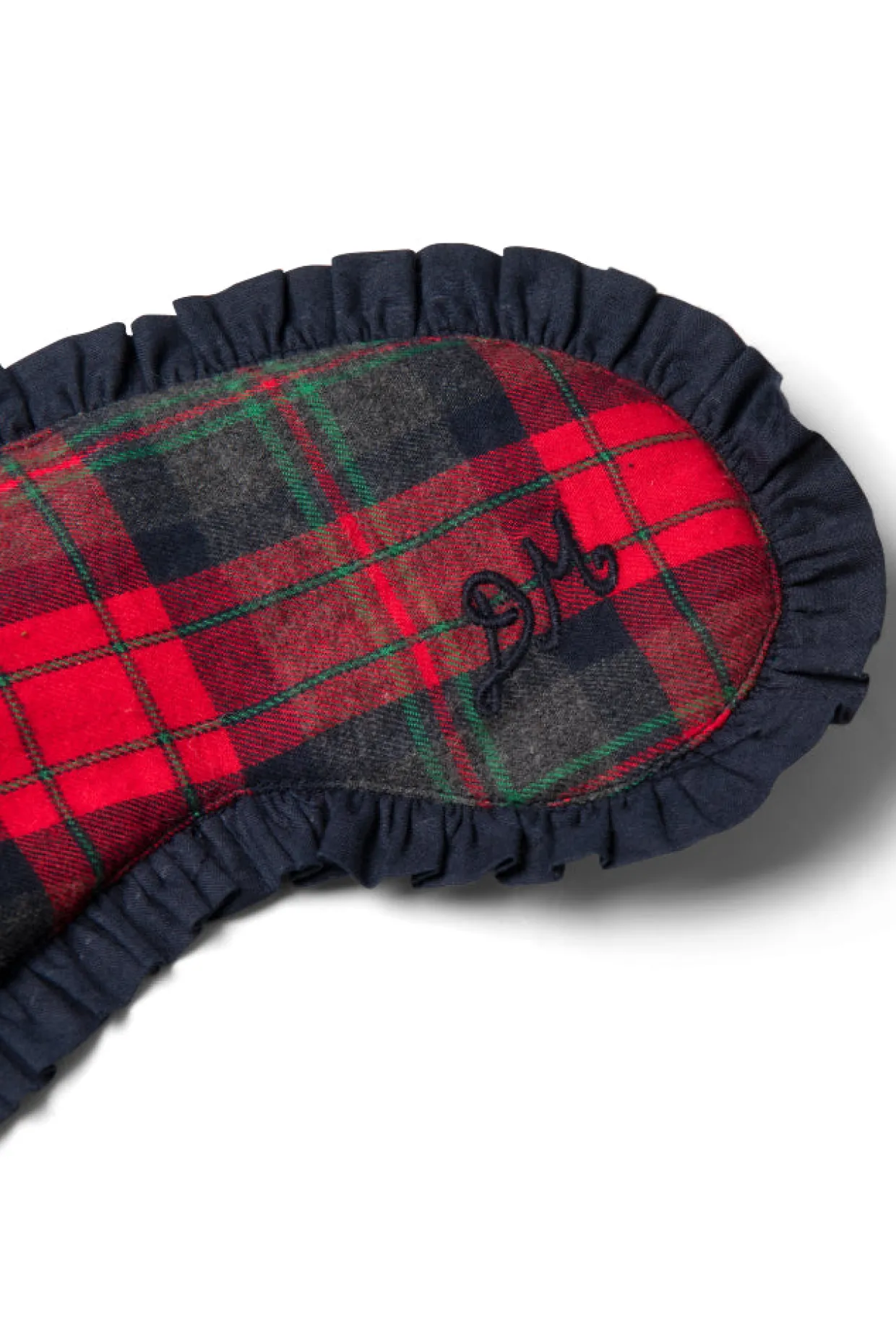 damson pj eye mask - red tartan