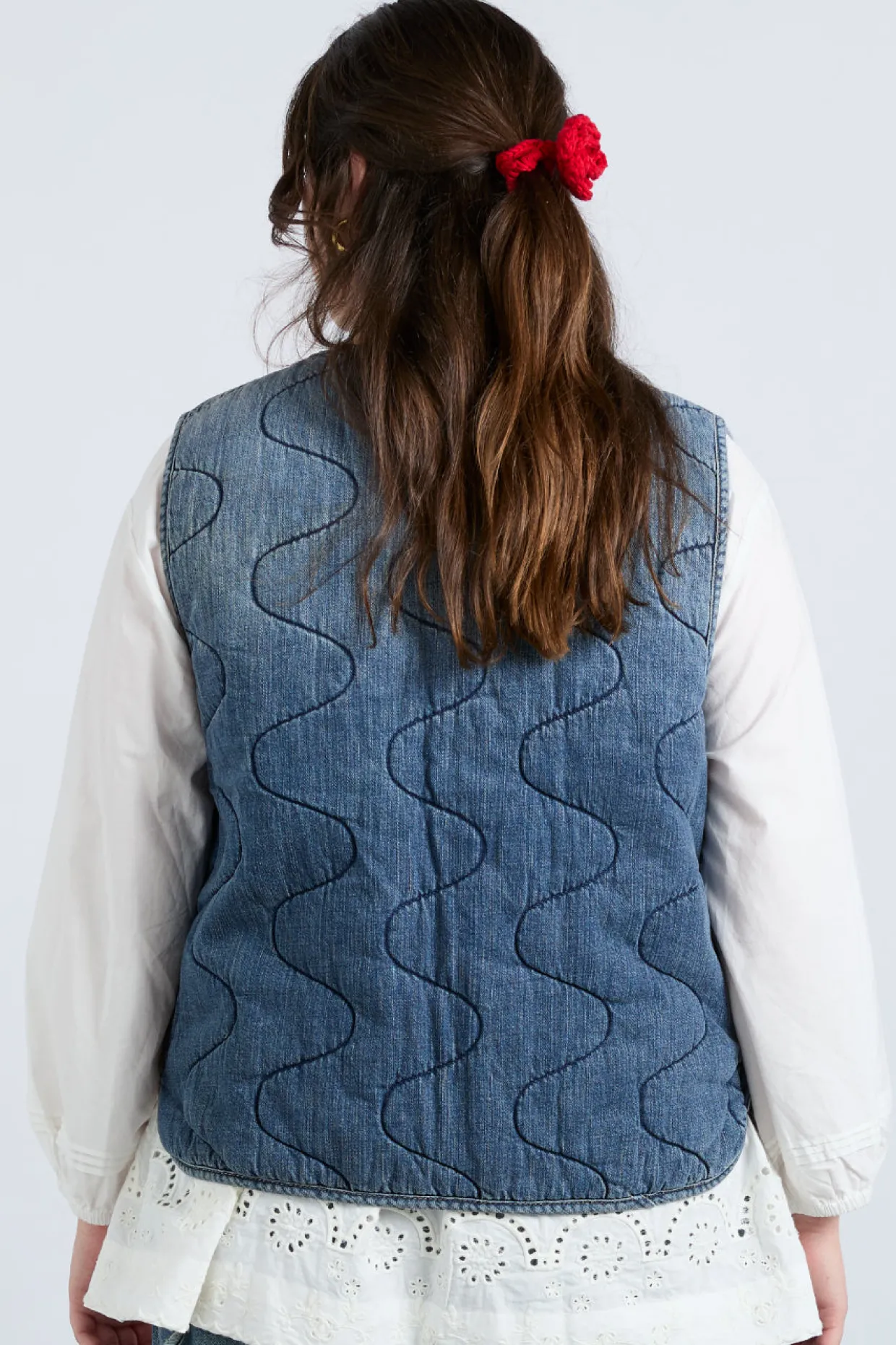denim tilly gilet- vintage wash