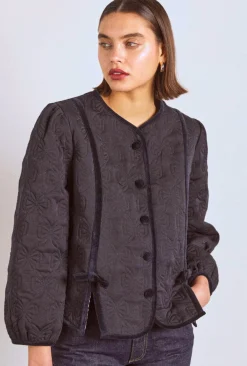 diana quilted jacket - black