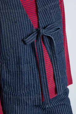dilly gilet - navy pinstripe